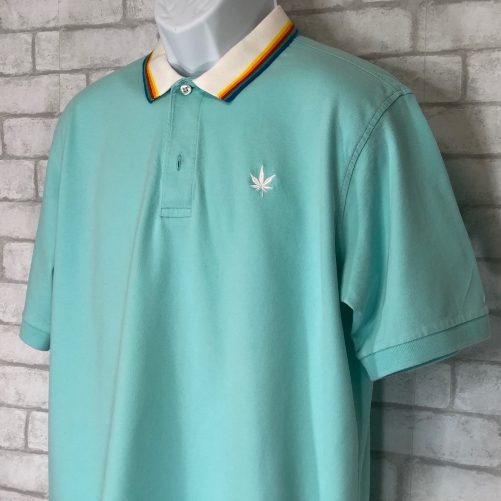 Boast RAINBOW Tipped Polo (L) Rainbow Colorway